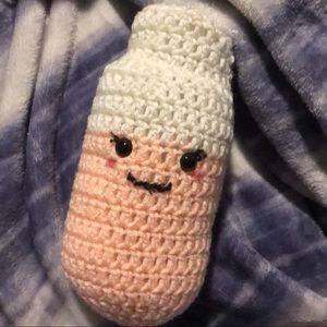 Hand made Crochet strawberry milk plushie
